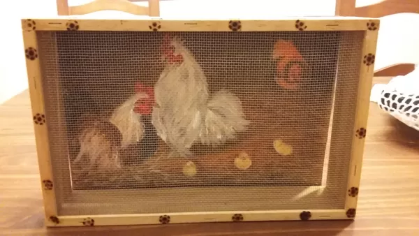 GALLINERO DECORATIVO PINTADO AL OLEO